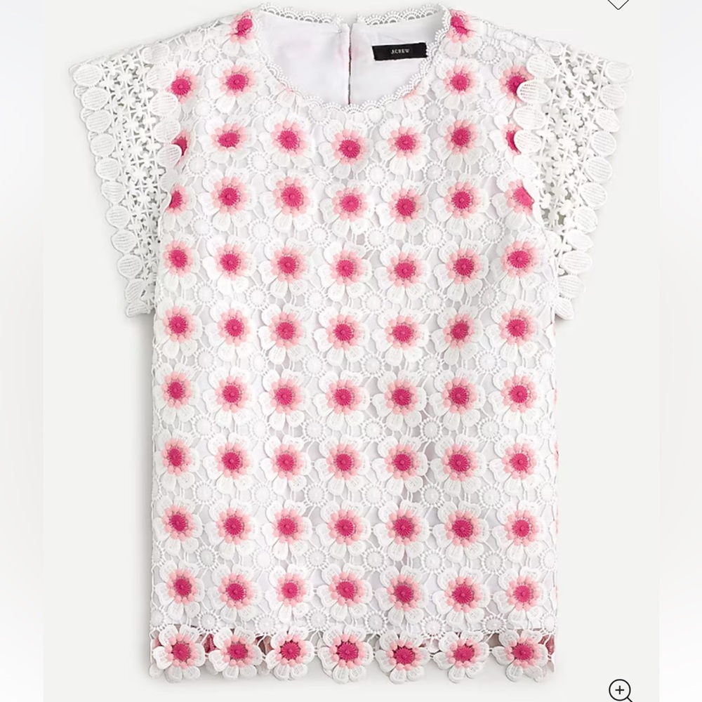 NWT J.Crew Floral crochet sleeveless top